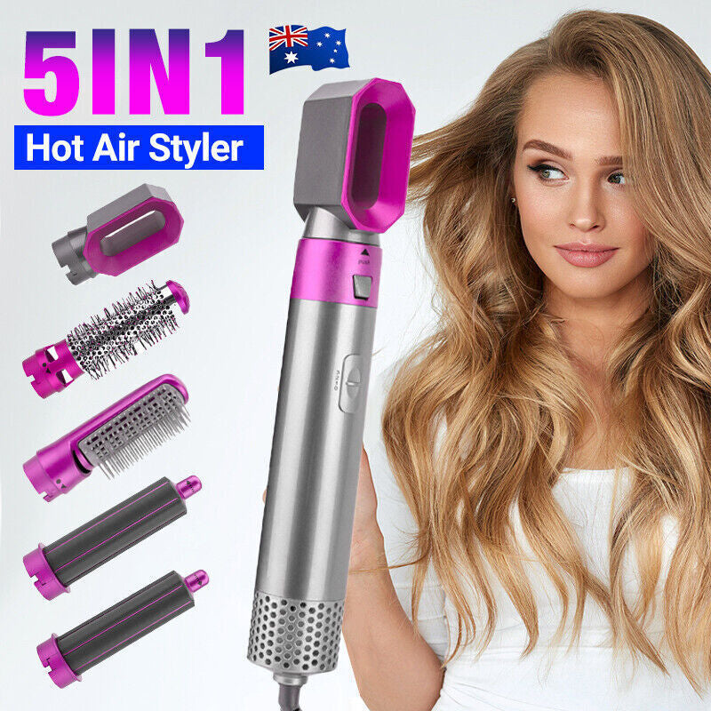 5 in 1 Electric Hair Dryer Hair Styler Straighteners Blow Brush Comb Curl Dryer