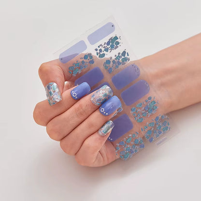 Semi Cured Wraps Fast Gel Nail Sticker Soild Nail Gel Wraps Adhesive Full Cover Gel Nail Decal UV Lamp Cured Manicure Decoration