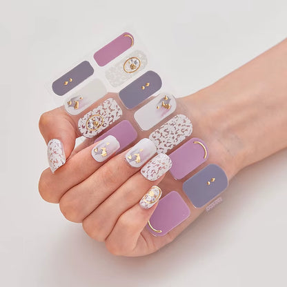 Semi Cured Wraps Fast Gel Nail Sticker Soild Nail Gel Wraps Adhesive Full Cover Gel Nail Decal UV Lamp Cured Manicure Decoration