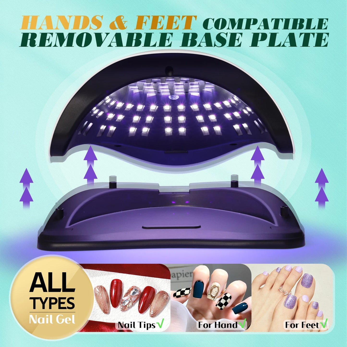 UV LED Nail Lamp 380W Nail Curing Lamps for Home Salon Powerful LED Drying Lamps for All Gel Polish Professional Nail Equipment