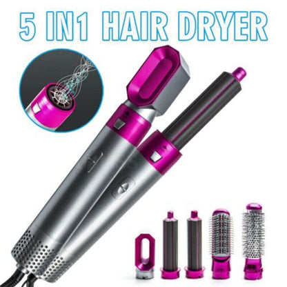 5 in 1 Electric Hair Dryer Hair Styler Straighteners Blow Brush Comb Curl Dryer