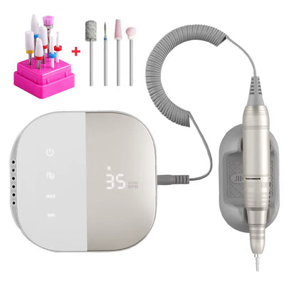 High Quality Electric Nail Drill Machine 35000 RPM Electric File HD Display Metal Manicure Pen Professional Nail Lathe Sander